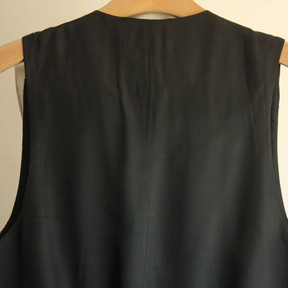 Vintage 1980s Unisex Vest, Rafaella Black White and Red Plaid Wool, Size Medium - Picture 8 of 10